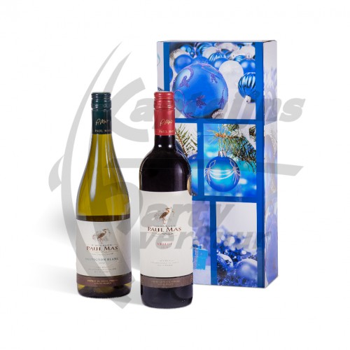 Product Luxe geschenkverpakking kerst 2 flessen wijn 75 cl 